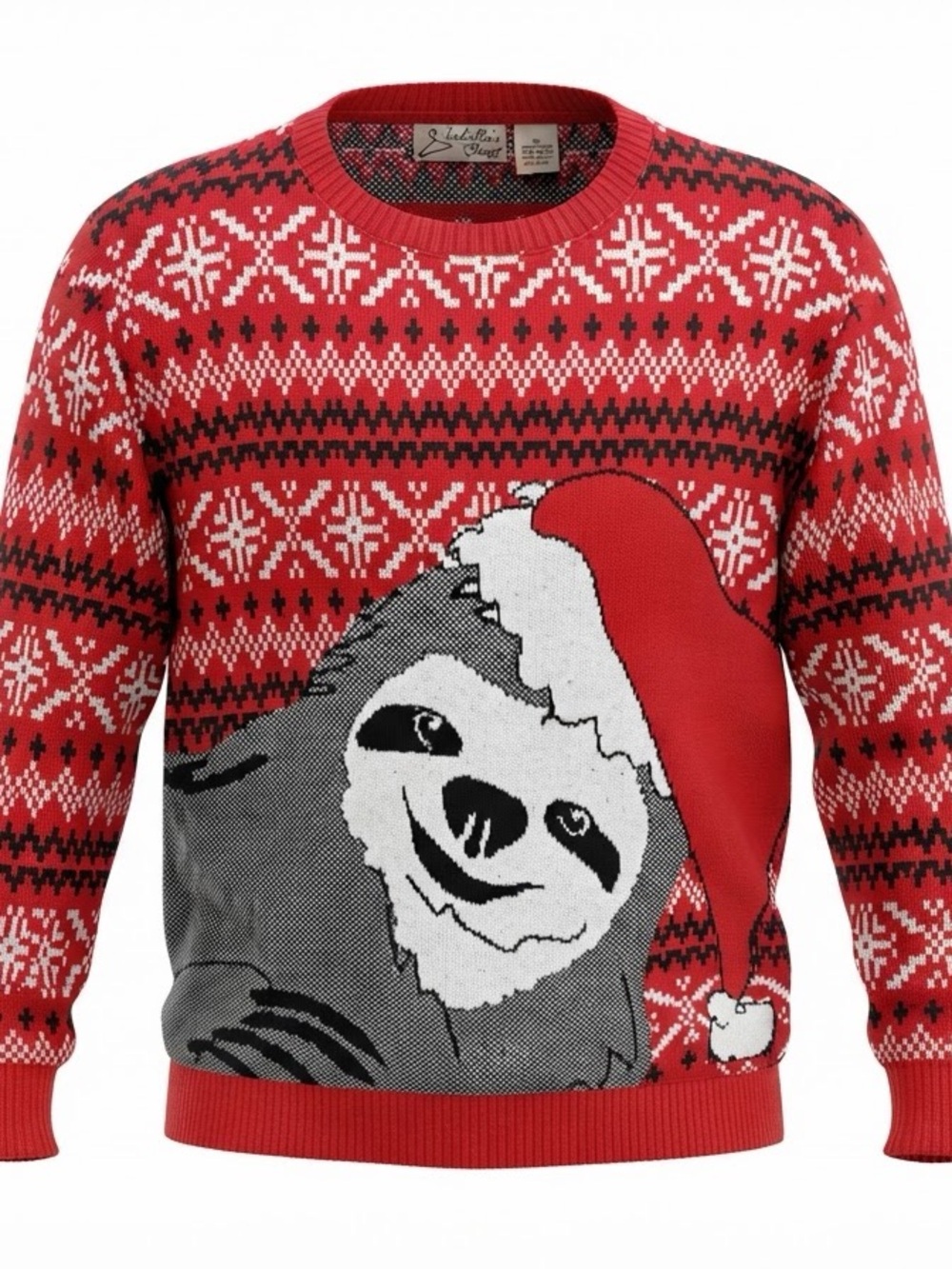 Isabella's Closet Sloth Santa Ugly Christmas Sweater Size L Funny Holiday Party